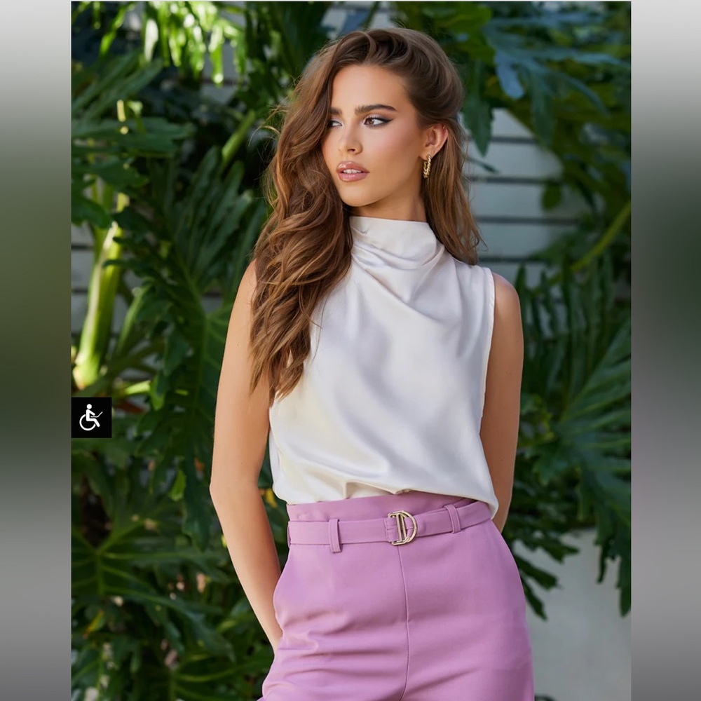bishop + young Cream Sleeveless Blouse